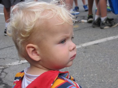 Zion watching the parade