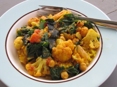 a bowl of cauliflower curry