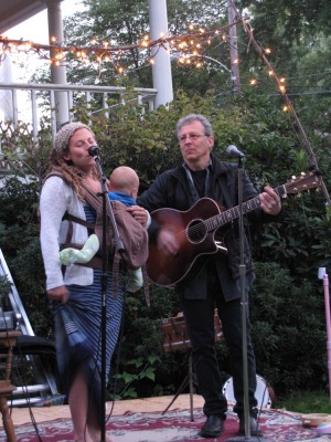 Leah and her dad performing their song