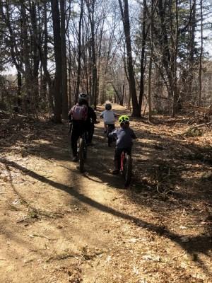 the boys riding along the Reformatory Branch Trail