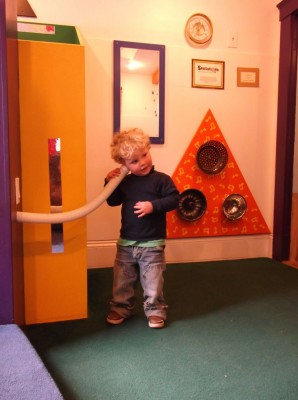 harvey playing in the baby room at discovery museum