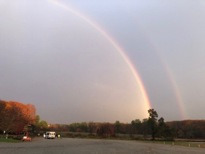 a double rainbow over Great Brook Farm