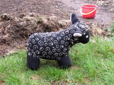 a black sheep in fleece
