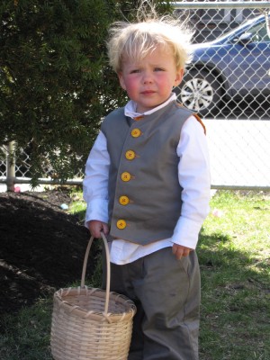 Zion in his Easter suit holding his basket