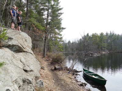 the canoe by the big rock at Fawn Lake
