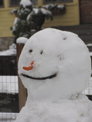 our snowman smiling