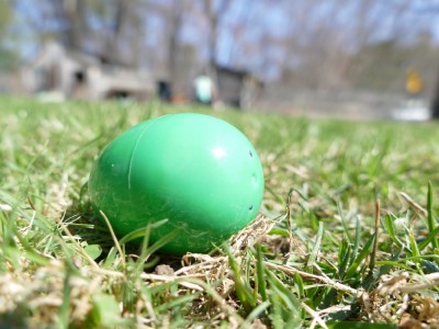 an Easter egg in the lawn