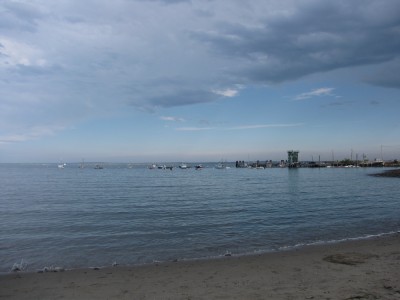 unsettled weather over the beach at Lincolnville