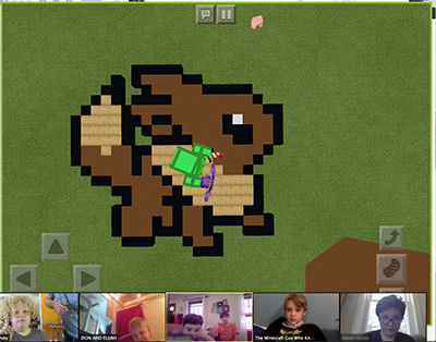 an Eevee picture made in Minecraft