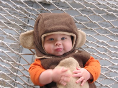 Zion in his monkey suit