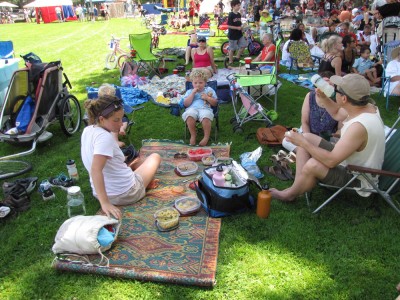 our picnic spread and grandparents