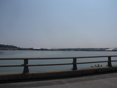 a view of the Fore River from Rt 295 in Portland