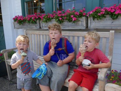 the boys licking ice cream cones
