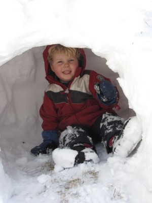 Harvey in a snow cave