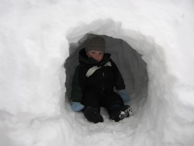 Harvey in a snow cave