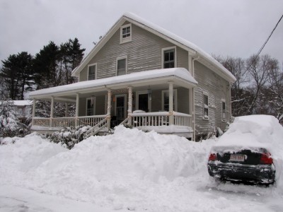our house with even more snow than last time