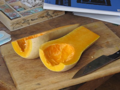 butternut squash, halved and seeded