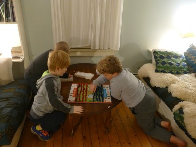 Harvey, Zion, and Nathan playing Stratego