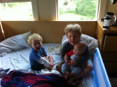the three boys in our bed