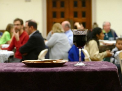 communion elements at the Maundy Thursday dinner