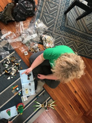 Harvey building with Legos