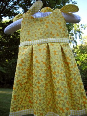 yellow baby dress, front view