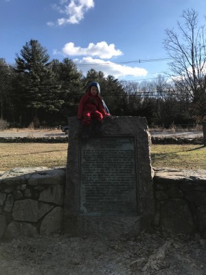 Zion sitting atop the monument at the Paul Revere capture site