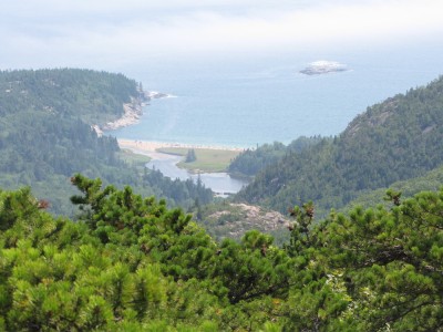 a view of Sand Beach from above