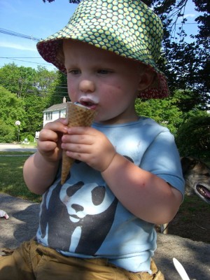 harvey eating ice cream on his birthday