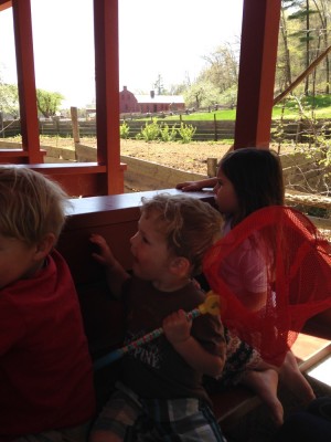 Zion, Lijah, and Eliza on the Sturbridge Village carriage
