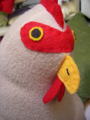close up of chicken face