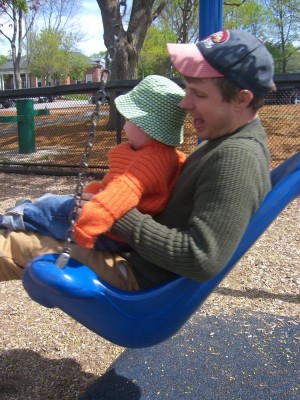 dada and harvey on the swing