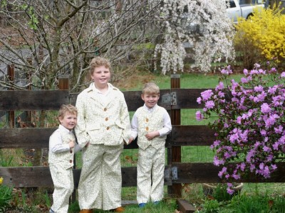 the boys in their Easter suits