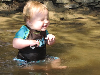 Harvey in the waters of Walden Pond