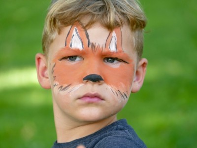 Elijah in fox face paint