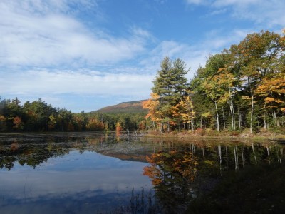 the lower slopes of Mt Monadnock reflected in Gilson Pond