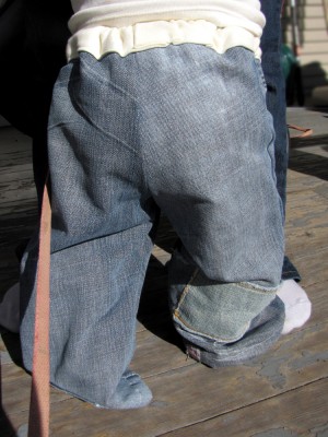 Harvey's bum in his new jeans