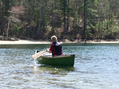 Harvey out in the canoe by himself