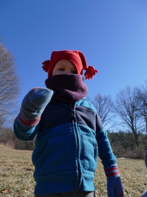 Lijah in hat and mittens
