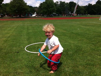 Harvey trying to hula hoop