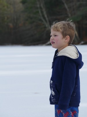 Lijah taking a pause from sliding on the ice