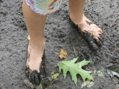 Elijah's muddy feet