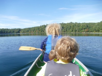 the boys in the canoe on Walden Pond