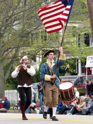 the traditional lead group of Lexington's Patriots Day parade