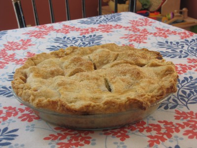 a pie on the table