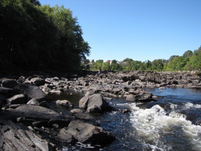 the bigger boys and Havana far away among the rocks of the Merrimack River