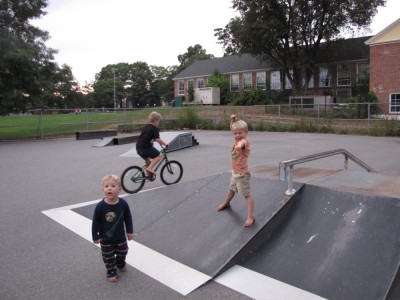 the boys at the skate park