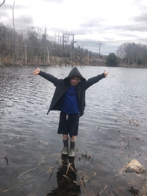 Zion seeming to stand on the surface of a pond