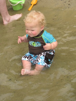 Zion sitting in the water of Walden Pond